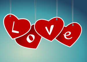 Valentine hearts saying love (2)